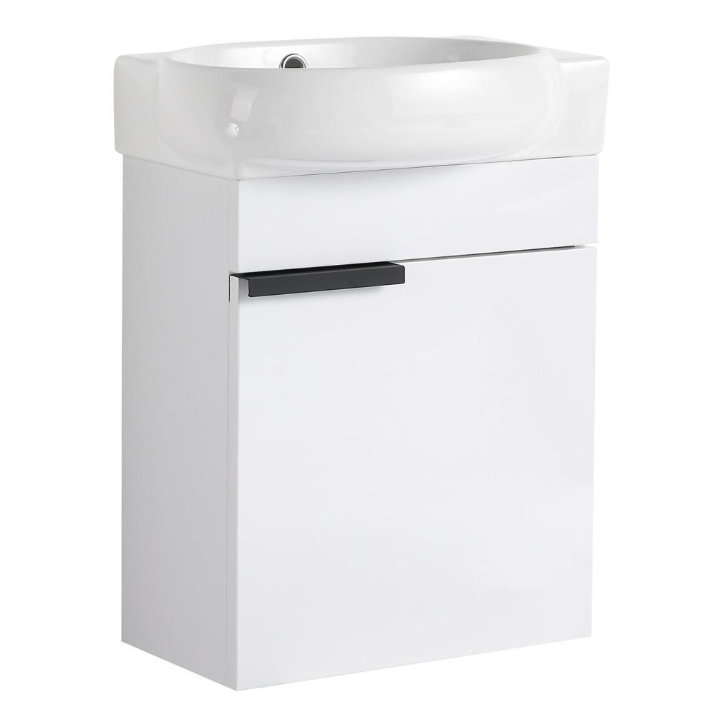 Soft Close Doors Bathroom Vanity With Sink 16 Inch