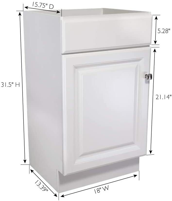 Small Bathroom Vanity 3/4 or 1/2 Bath Sink Cabinet Wash Room Compact White Thin