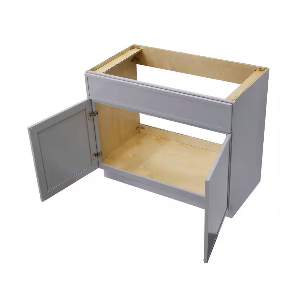 39 In. W X 21 In. D X 32.5 In. H 2-Doors Bath Vanity Cabinet without Top in Gray