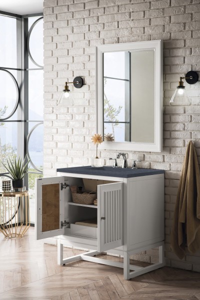 30″ James Martin Athens E645-V30-GW-3CSP Vanity Cabinet Charcoal Soapstone Top