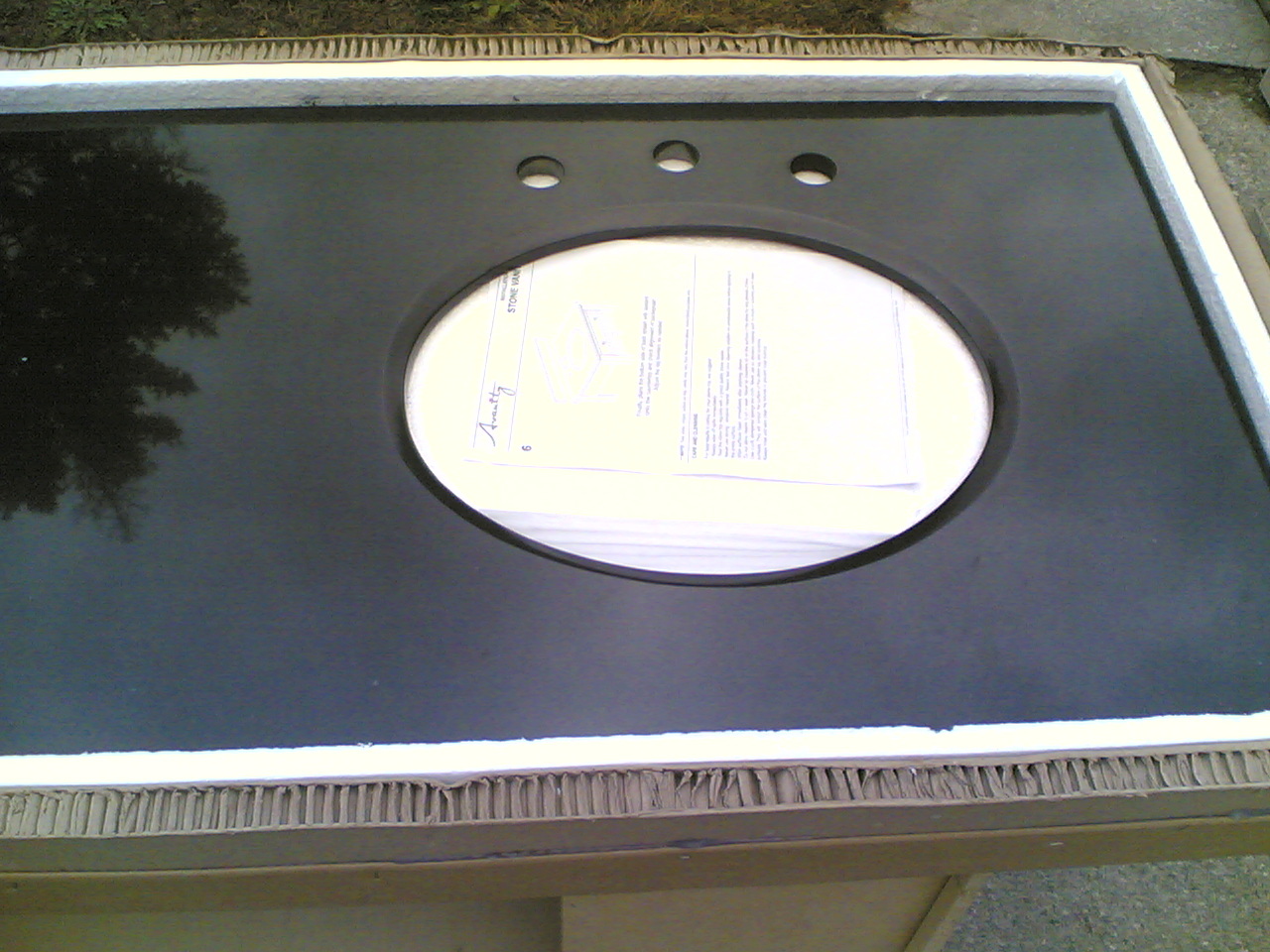 BRAND NEW ~ Elegant BLACK GRANITE Bathroom Double-Bowl Sink VANITY TOP (73 x 22)