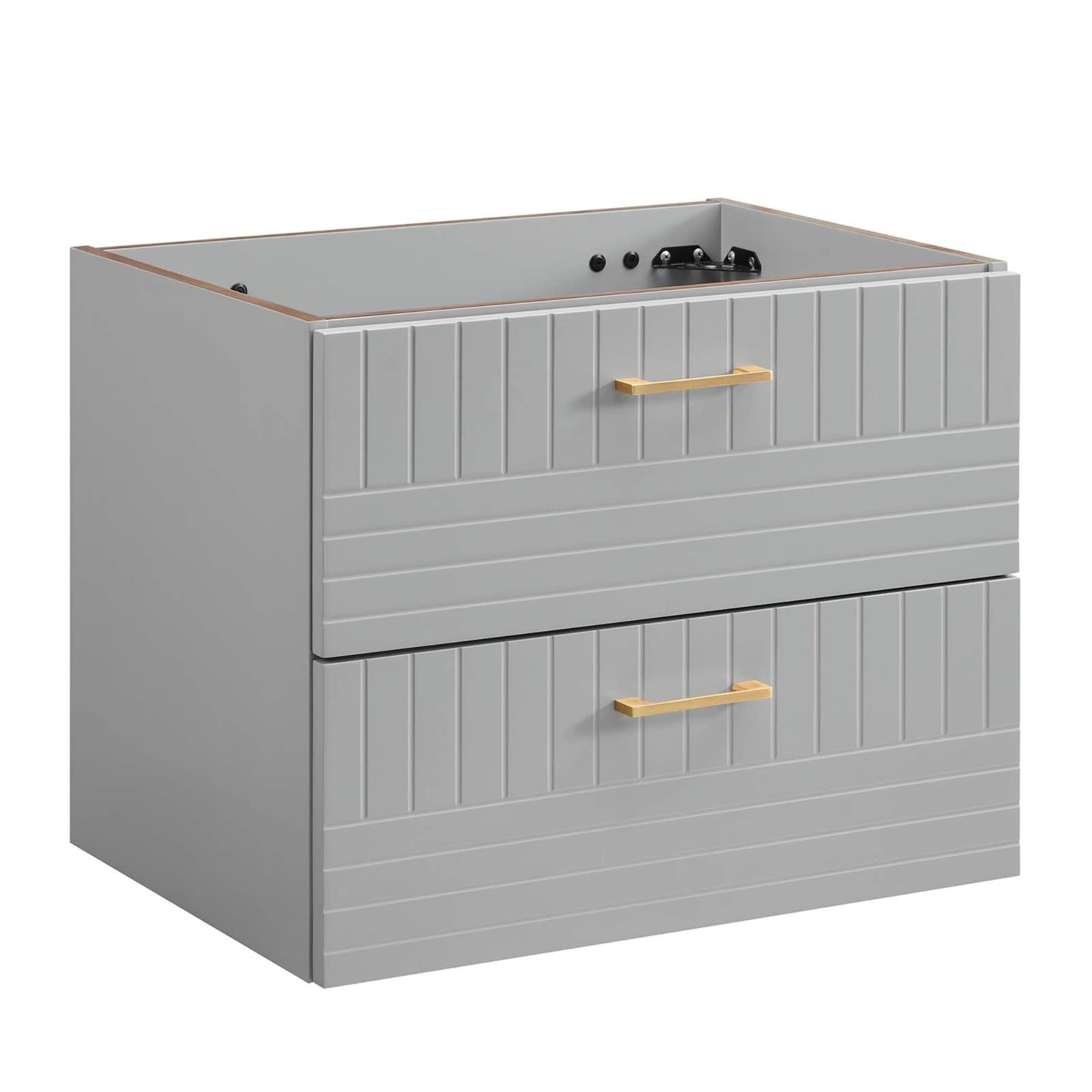 Modway Daybreak 23.5″ Particleboard MDF Wood Wall-Mount Bathroom Vanity in Gray