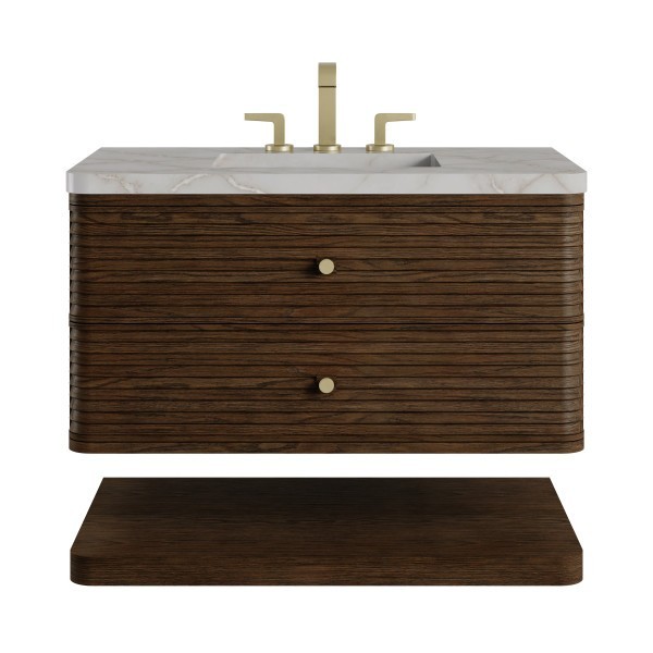 36″ James Martin Allamari D640-V36-SBL-WVSL Vanity Cabinet Silver Silestone Top