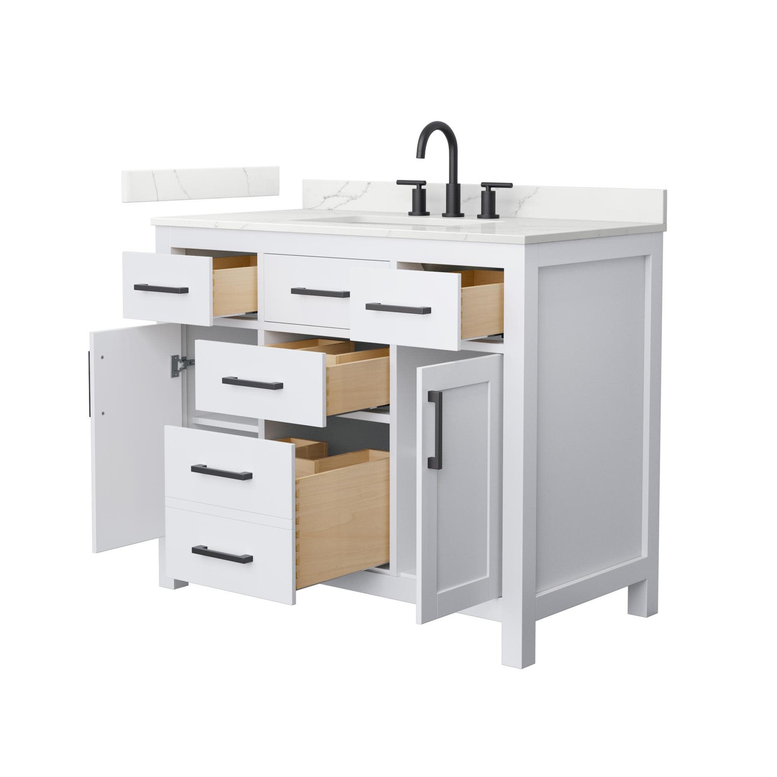 Wyndham Collection WCG2424-42S-QTZ-US3MXX Beckett 42″ – White / Giotto Quartz