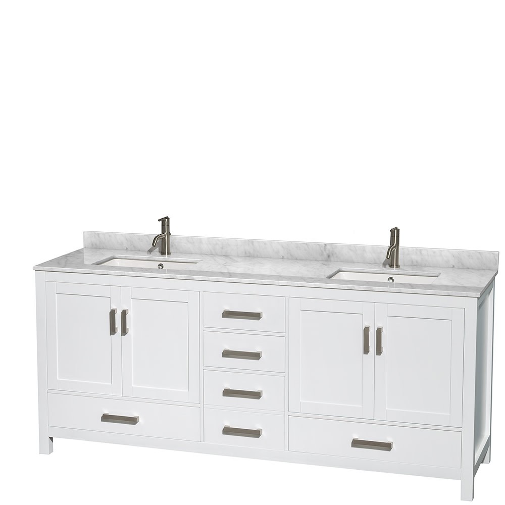 Wyndham Collection WCS141480DUNSMED Sheffield 80″ – Espresso / White Carrara