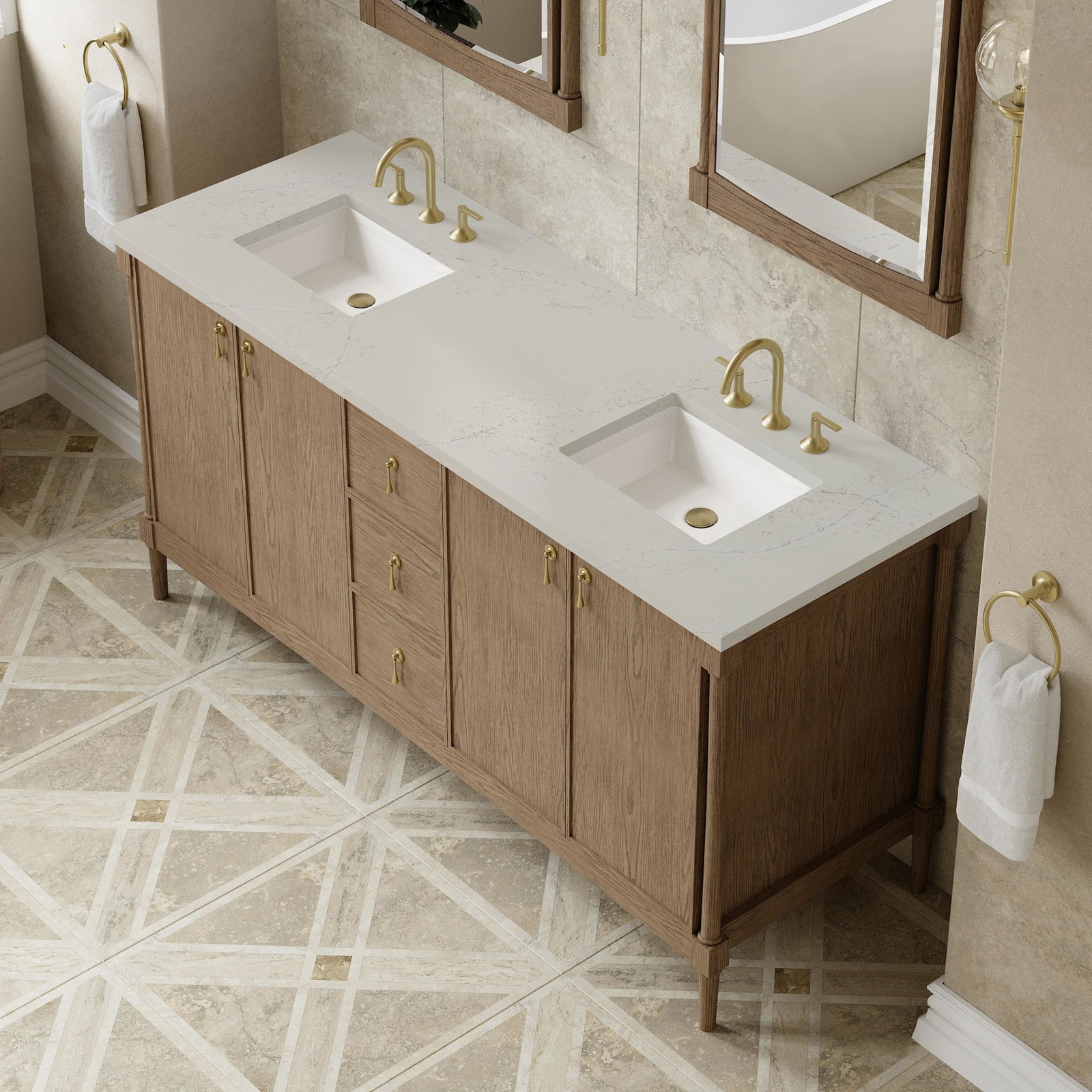 James Martin Vanities D680-V72-3SFR Kinnsden 72″ – Sable Oak