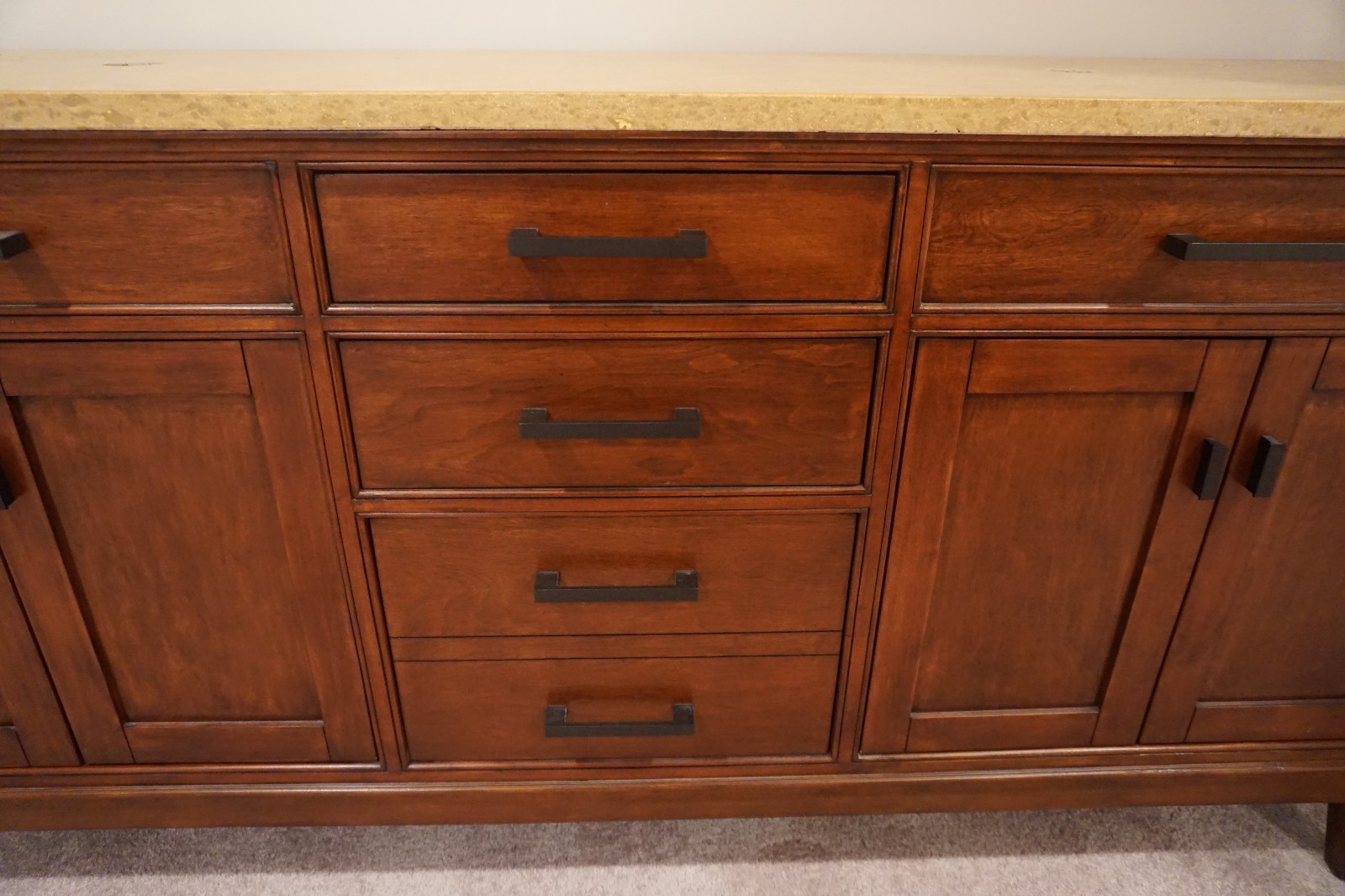 Signature Hardware Travertine Vessel Double Sink Vanity Top – 73 in. x 22 in.
