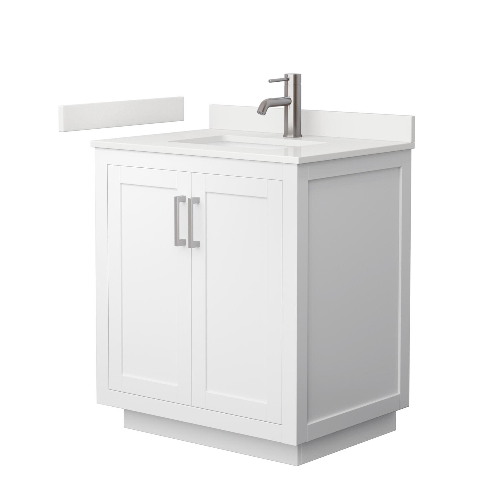 Wyndham Collection WCF292930S-QTZ-UNSMXX Miranda 30″ – Dark Gray / White Quartz