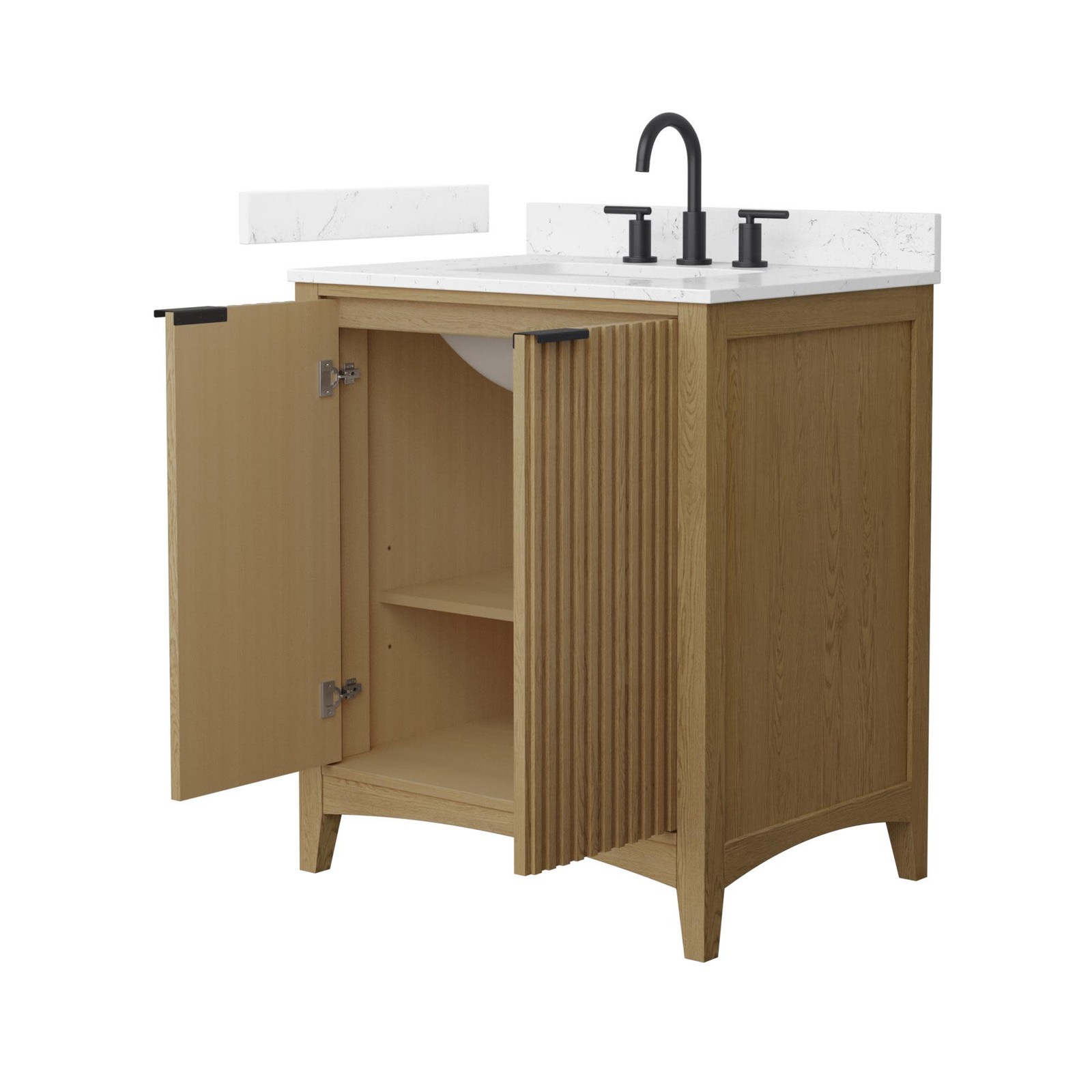 Wyndham Collection WCF9191-30S-VCA-US3MXX Palmilla 30″ – Natural Oak / White