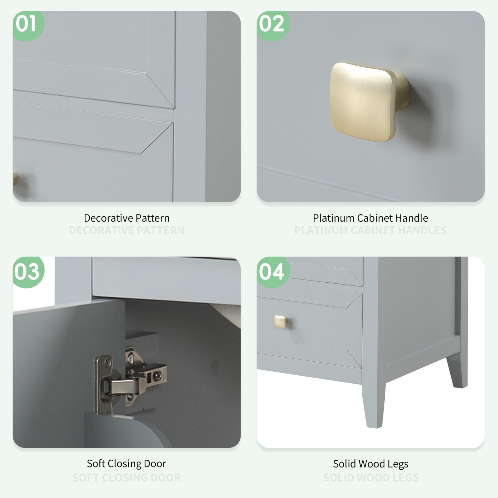 20″ Bathroom Vanity With Sink Storage Cabinet With Drawer Soft Closing Door