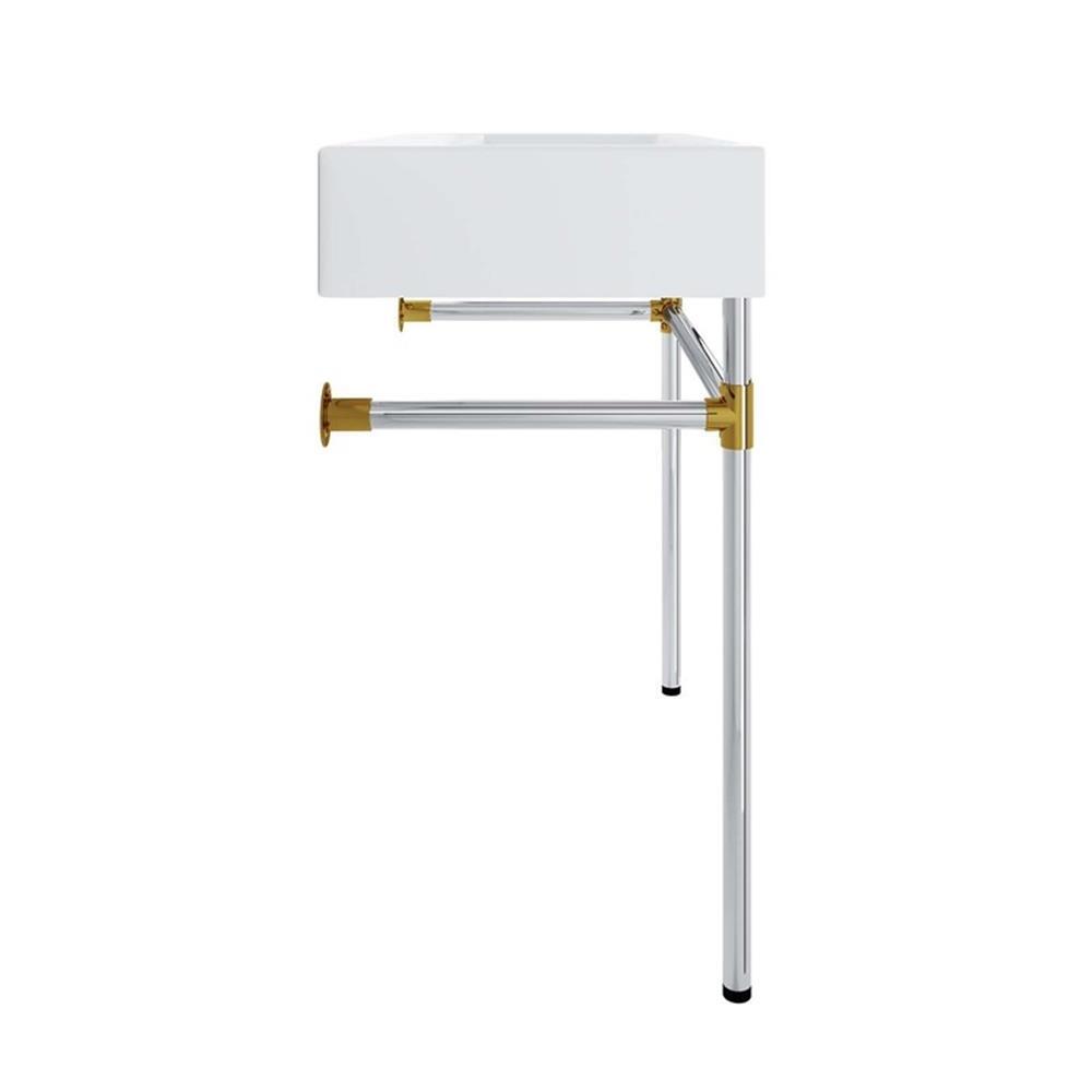 Modway Redeem 32″ Wall-Mount Stainless Steel Bathroom Vanity in Silver/White