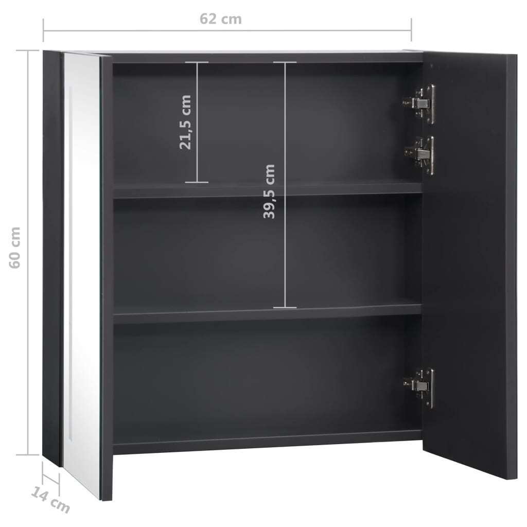 LED Bathroom Mirror Cabinet 24.4″x5.5″x23.6″