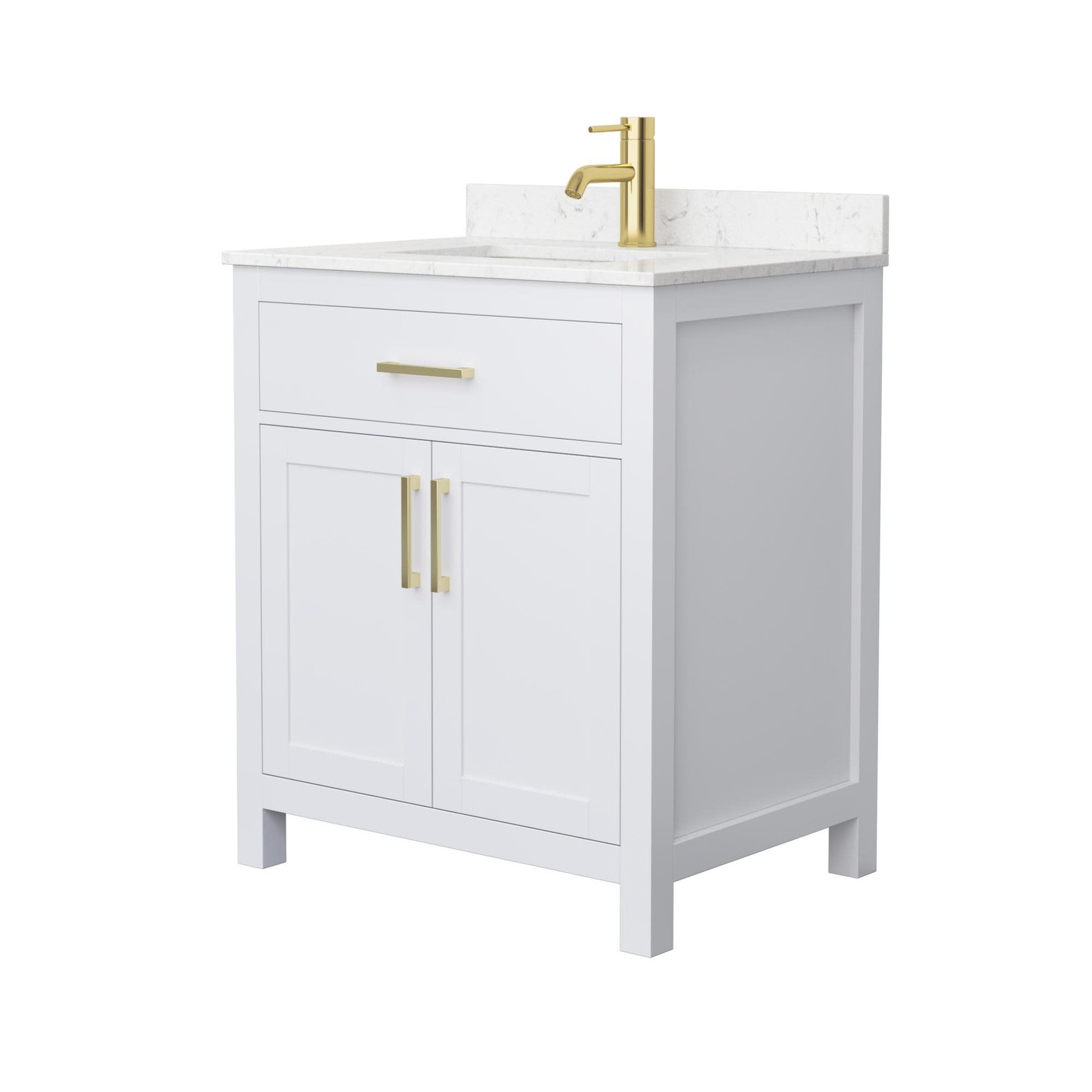Wyndham Collection WCG242430S-UNSMXX Beckett 30″ – Dark Gray / White Cultured
