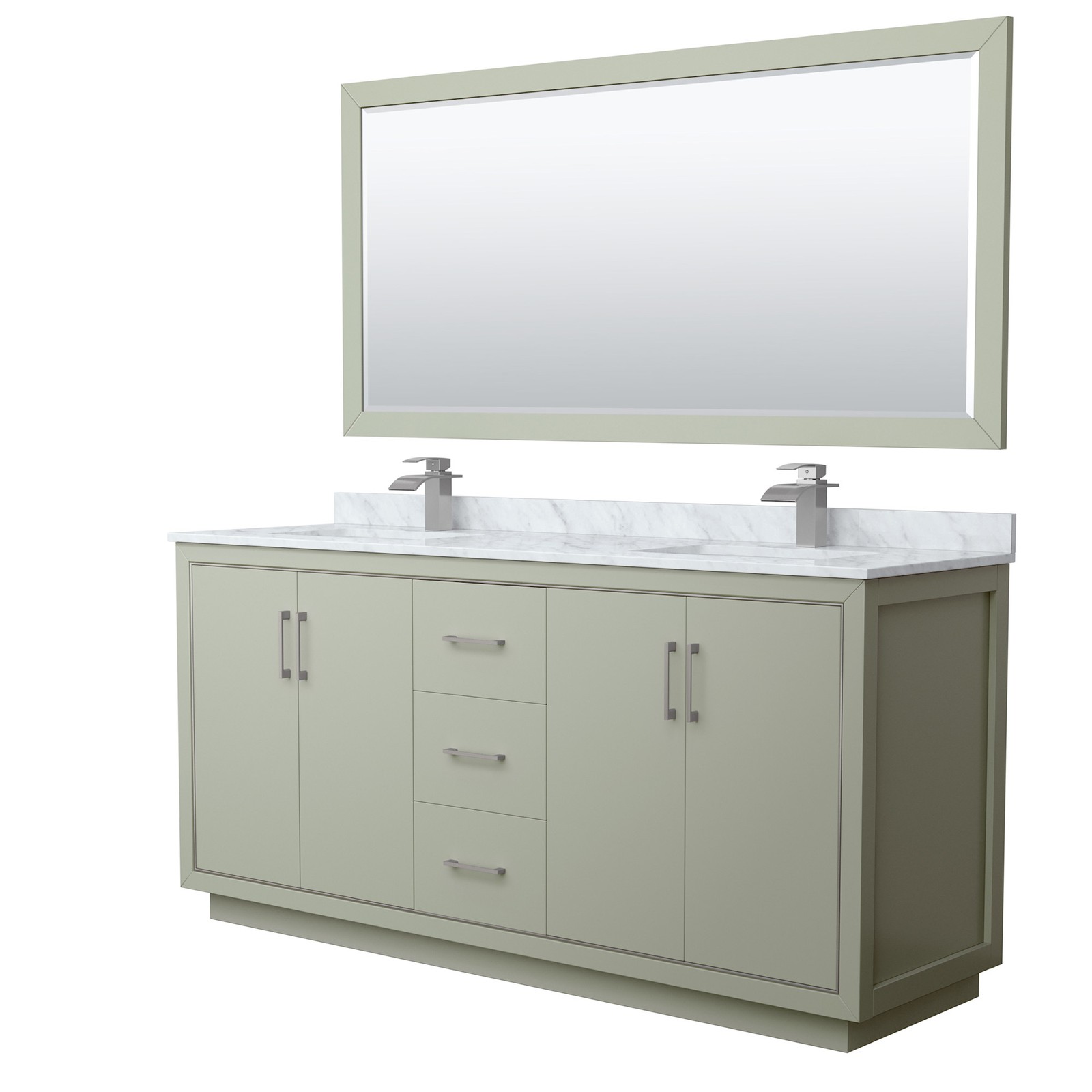 Wyndham Collection WCF1111-72D-NAT-M70 Icon 72″ – Light Green / Brushed Nickel