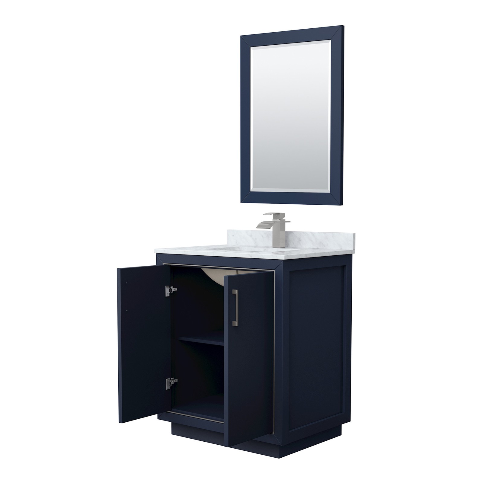 Wyndham Collection WCF1111-30S-NAT-M24 Icon 30″ – Dark Blue / Brushed Nickel
