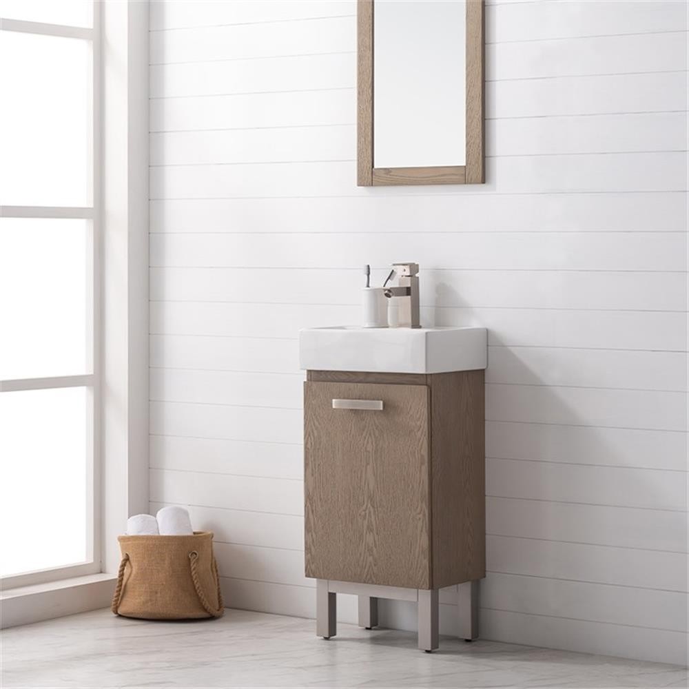 Design Element Stella 16.5″ Wood Single Sink Vanity in Oak