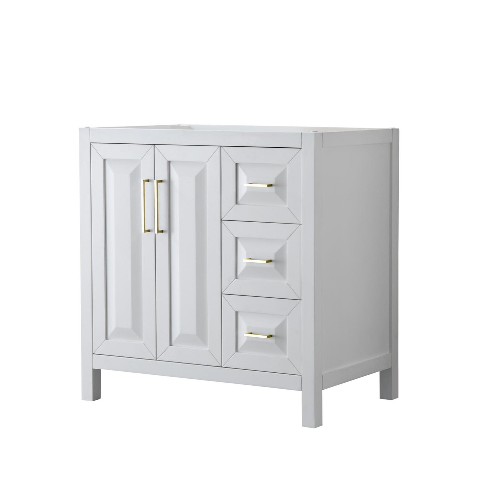 Wyndham Collection WCV252536SCXSXXMXX Daria 35″ Single – White / Brushed Gold