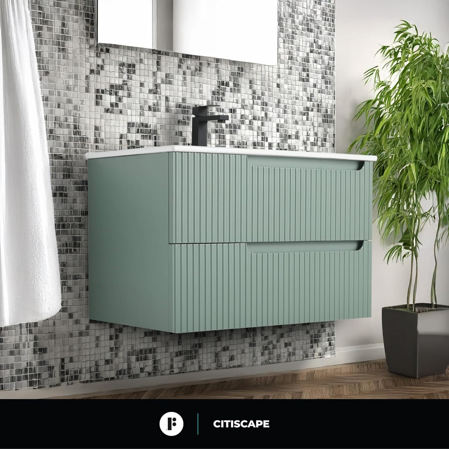 Elegant Mint Green 30″ Bathroom Vanity with Sink – Modern Design