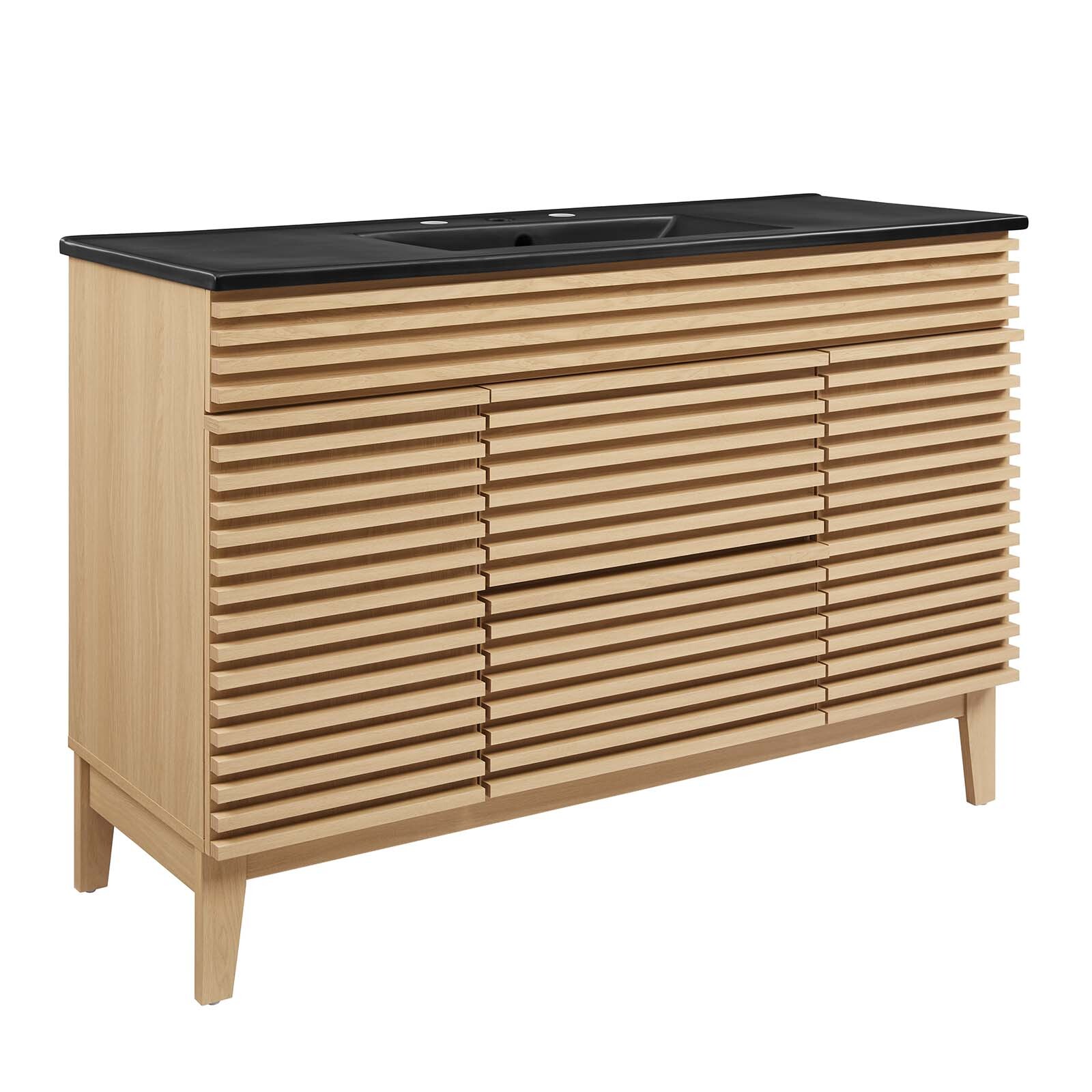 Modway Render 48″ Single Bathroom Vanity in Oak Black