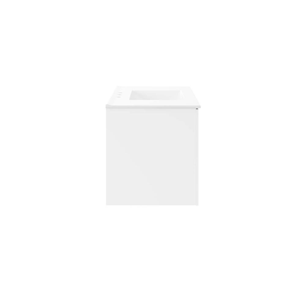 Pemberly Row 36″ Modern Wood/Ceramic Bathroom Vanity in White