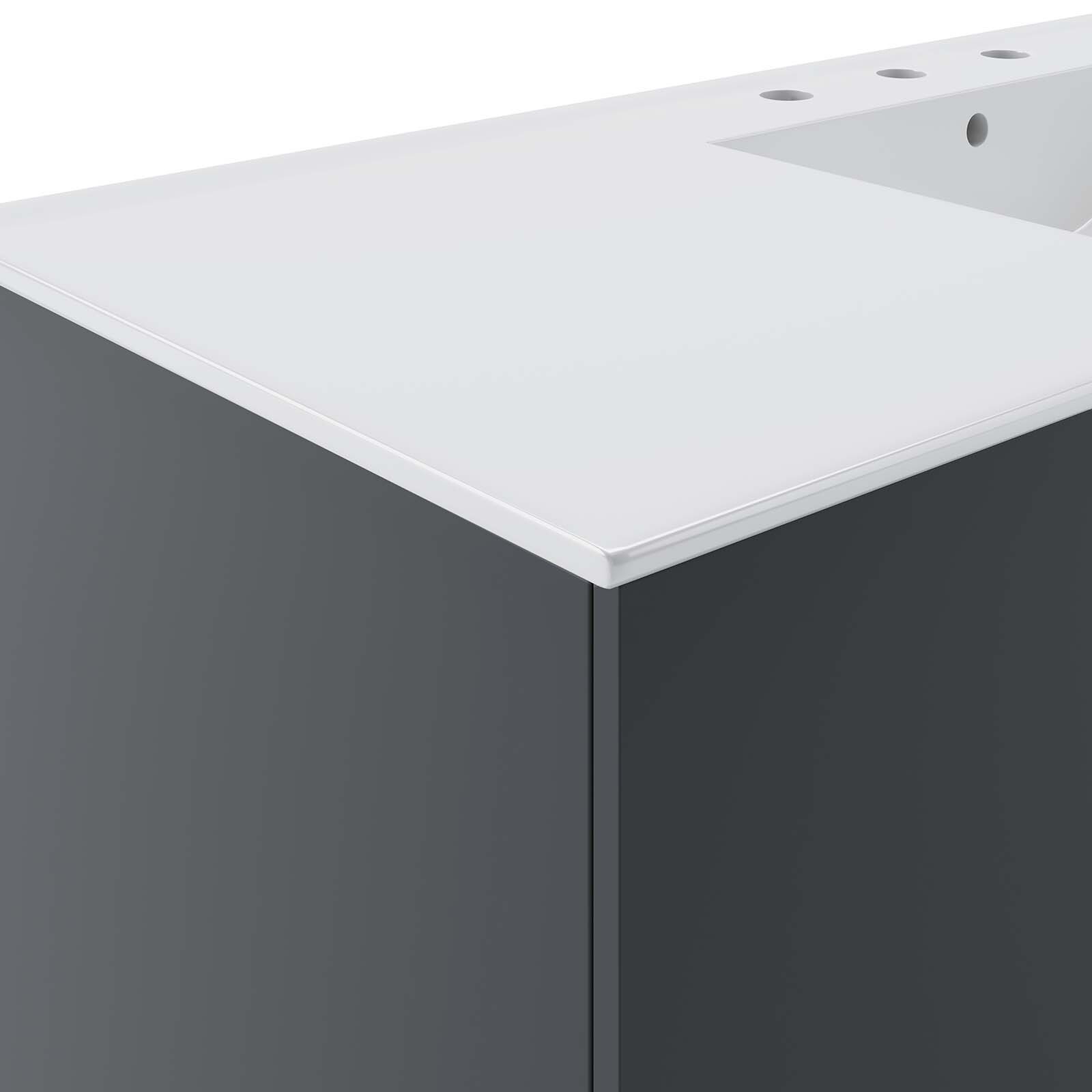 Modway Vitality 48″ Single Sink Wall-Mount Bathroom Vanity in Gray White