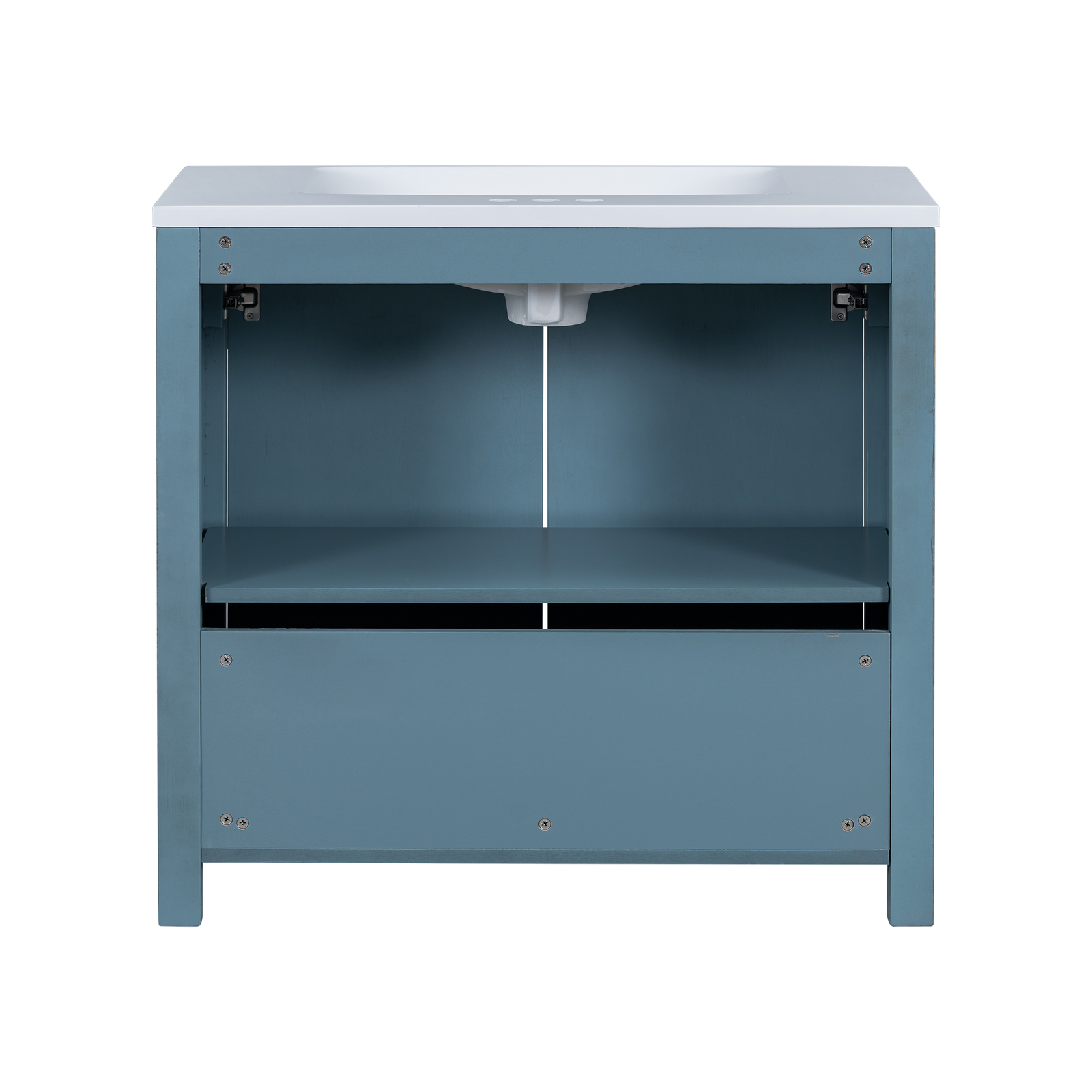 36″ Bathroom Vanity w/ Sink, Freestanding Vanity Storage Cabinet, 2 Doors, Shelf