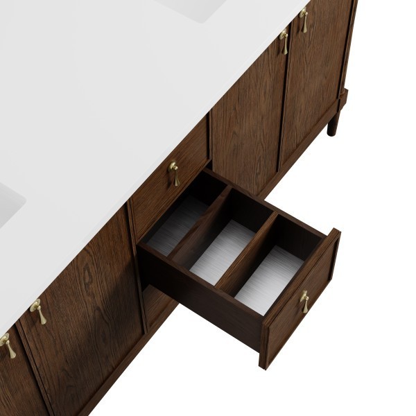 72″ James Martin Kinnsden D680-V72-SBK Double Vanity Cabinet Light Sable Oak