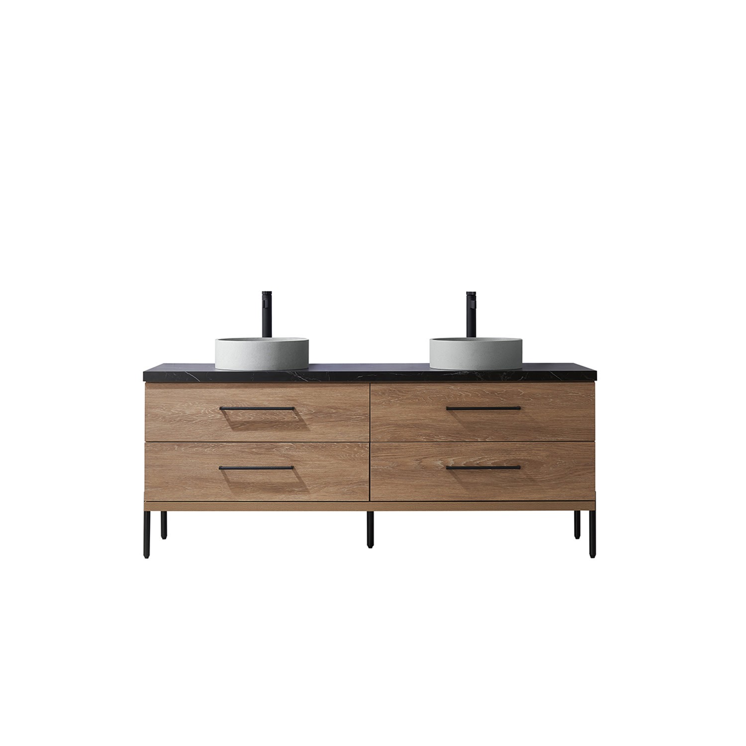 Miseno MV-NM-705172C Trento 72″ – North American Oak / Black