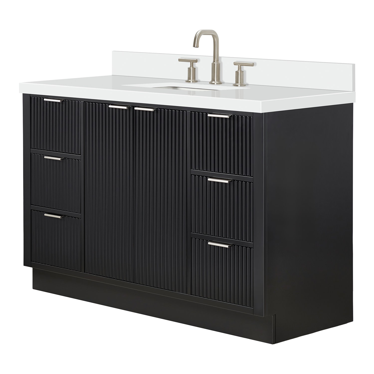 Ariel P55WQRVO Milan 55″ – Warm White / Pure White Quartz Top / Brushed Nickel