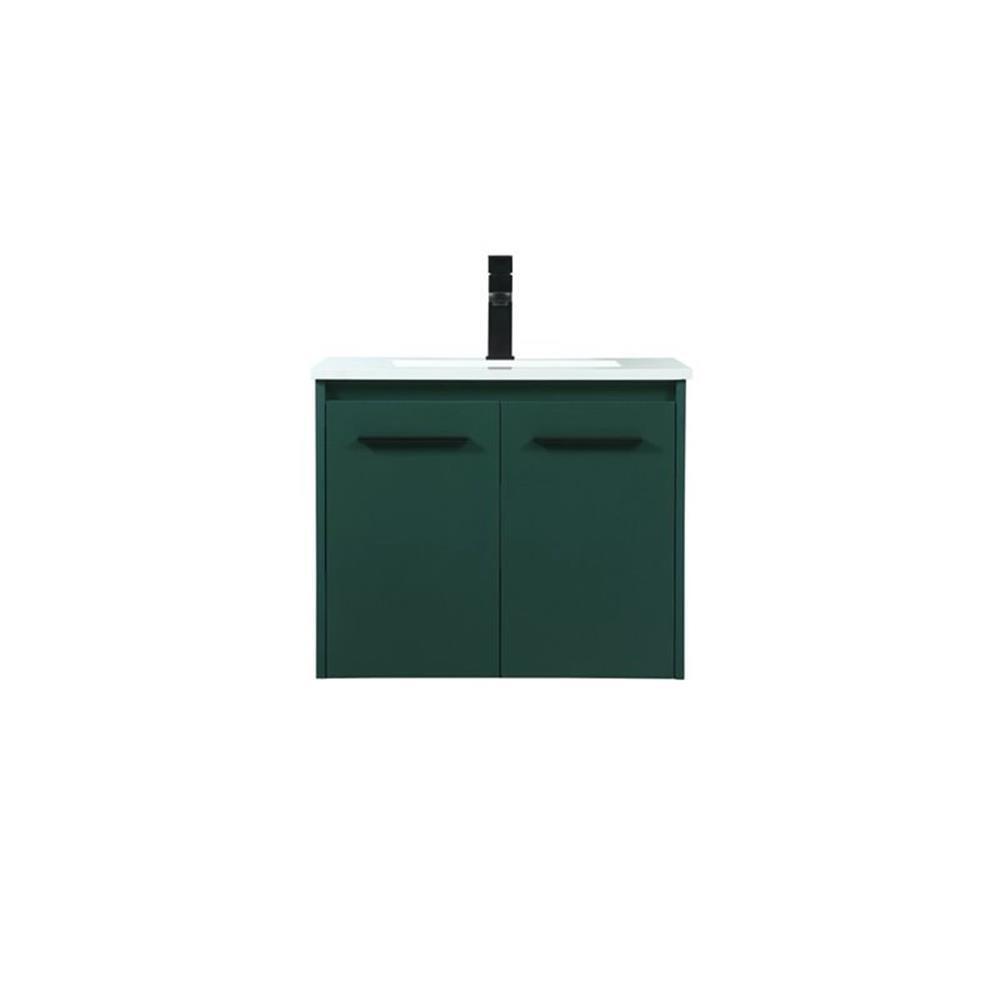 Elegant Decor Penn 24″ Aluminum Alloy MDF Single Bathroom Vanity in Green