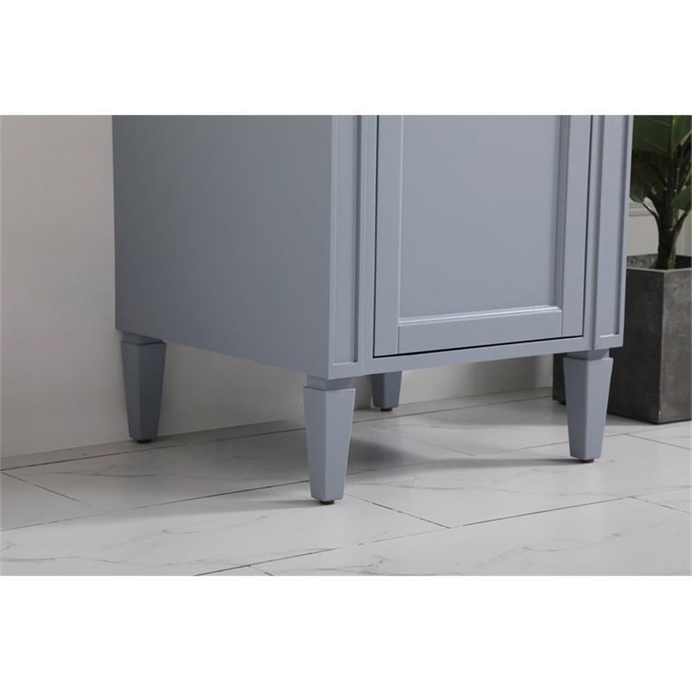 Elegant Decor Park Avenue 21″ Metal MDF Marble Single Bathroom Vanity in Gray
