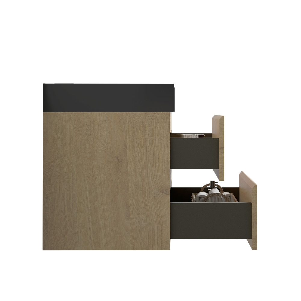 24″ 30″ 36″ Wall Mounted Bathroom Vanity with Sink, Floating Cabinet, 2 Drawers