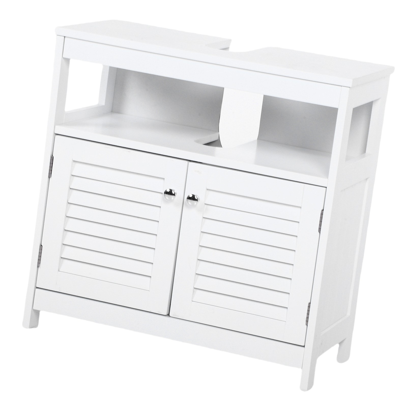 Bathroom Vessel Sink Vanity Under Sink Storage Cabinet With 2 Doors Open Shelf