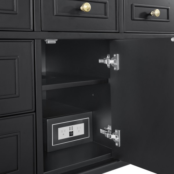 48″ James Martin Lorelai 424-V48-BKO-3CSP Vanity Cabinet Charcoal Soapstone Top