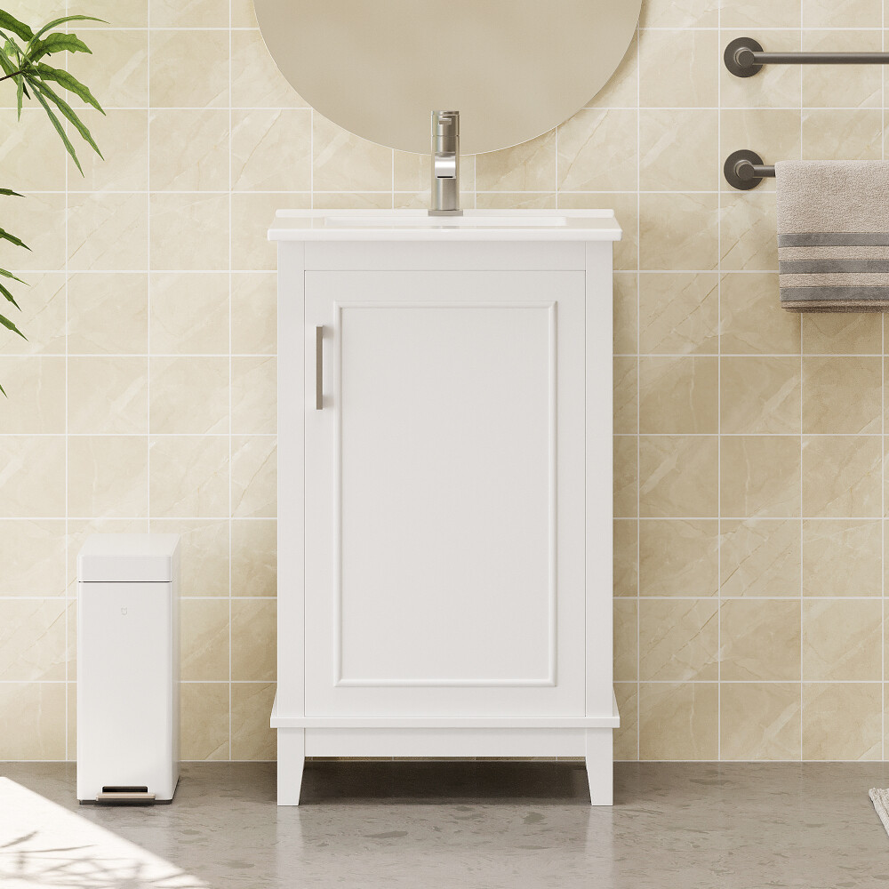 20 Inch Bathroom Vanity Modern Small Bathroom Vanity Cabinet With Ceramic Basin