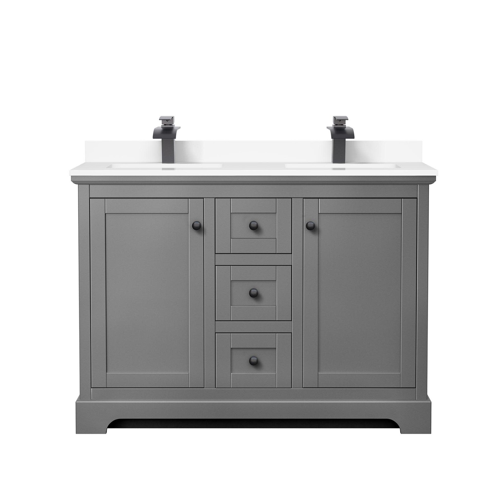 Wyndham Collection WCV232348D-VCA-MXX Avery 48″ – Dark Gray / White Cultured