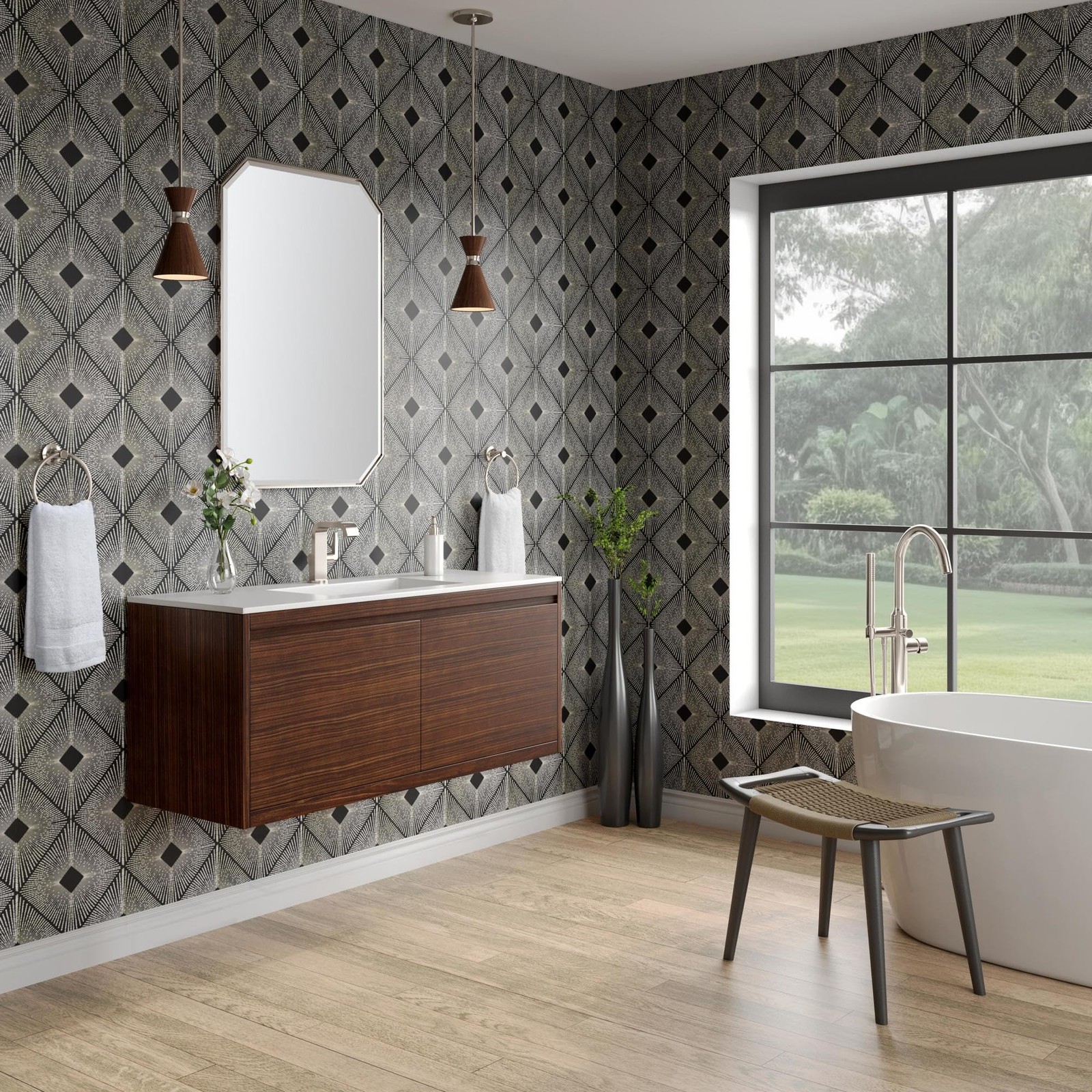 James Martin Vanities 805-V47.3-GW Mantova 48″ Wall Mounted Single Basin Poplar