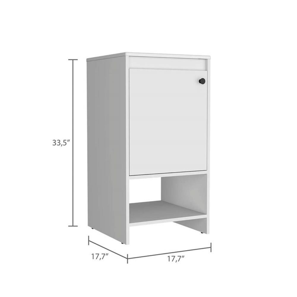 Atlin Designs Modern Metal Free Standing Vanity Cabinet in White