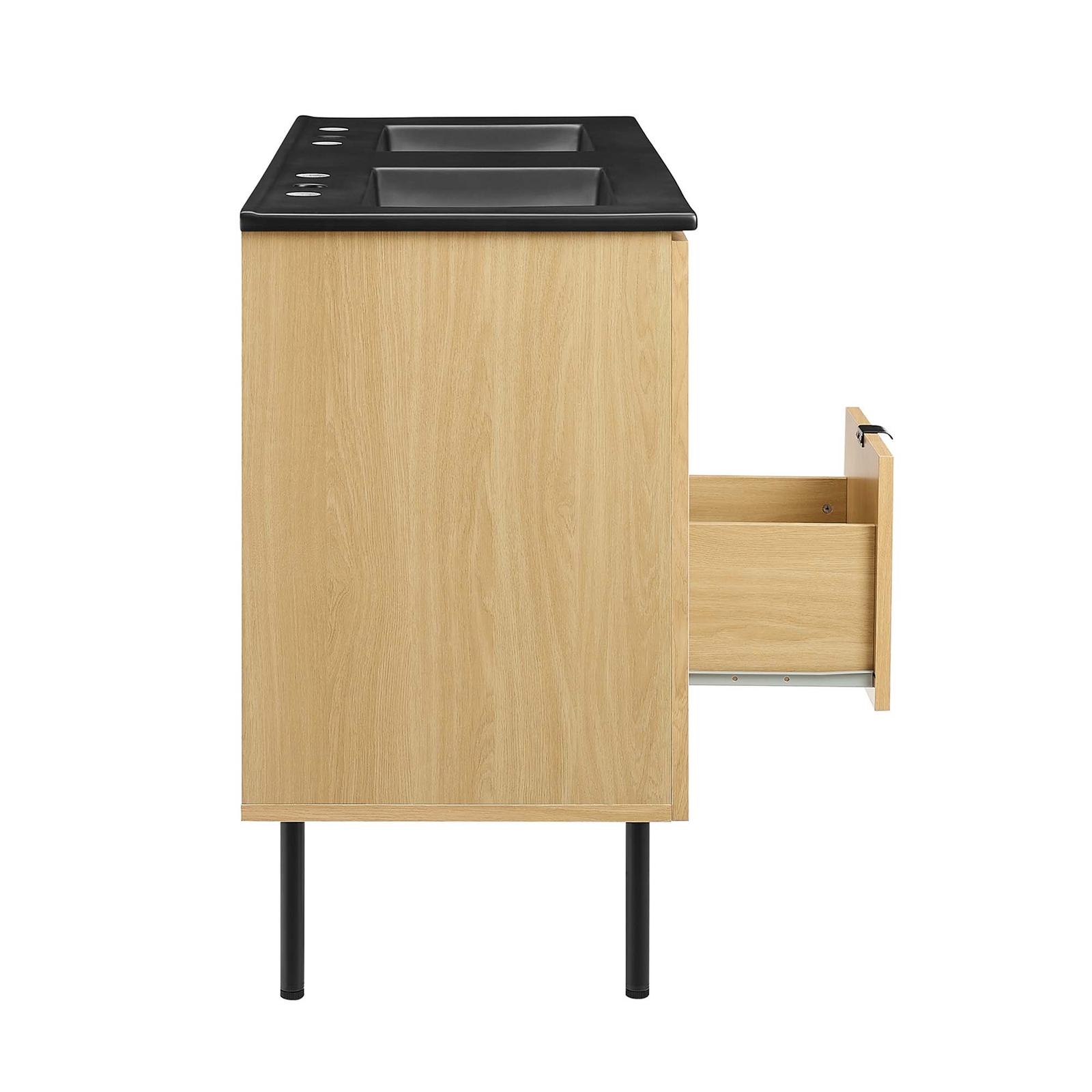 Chaucer 48″ Double Sink Bathroom Vanity in Oak Black