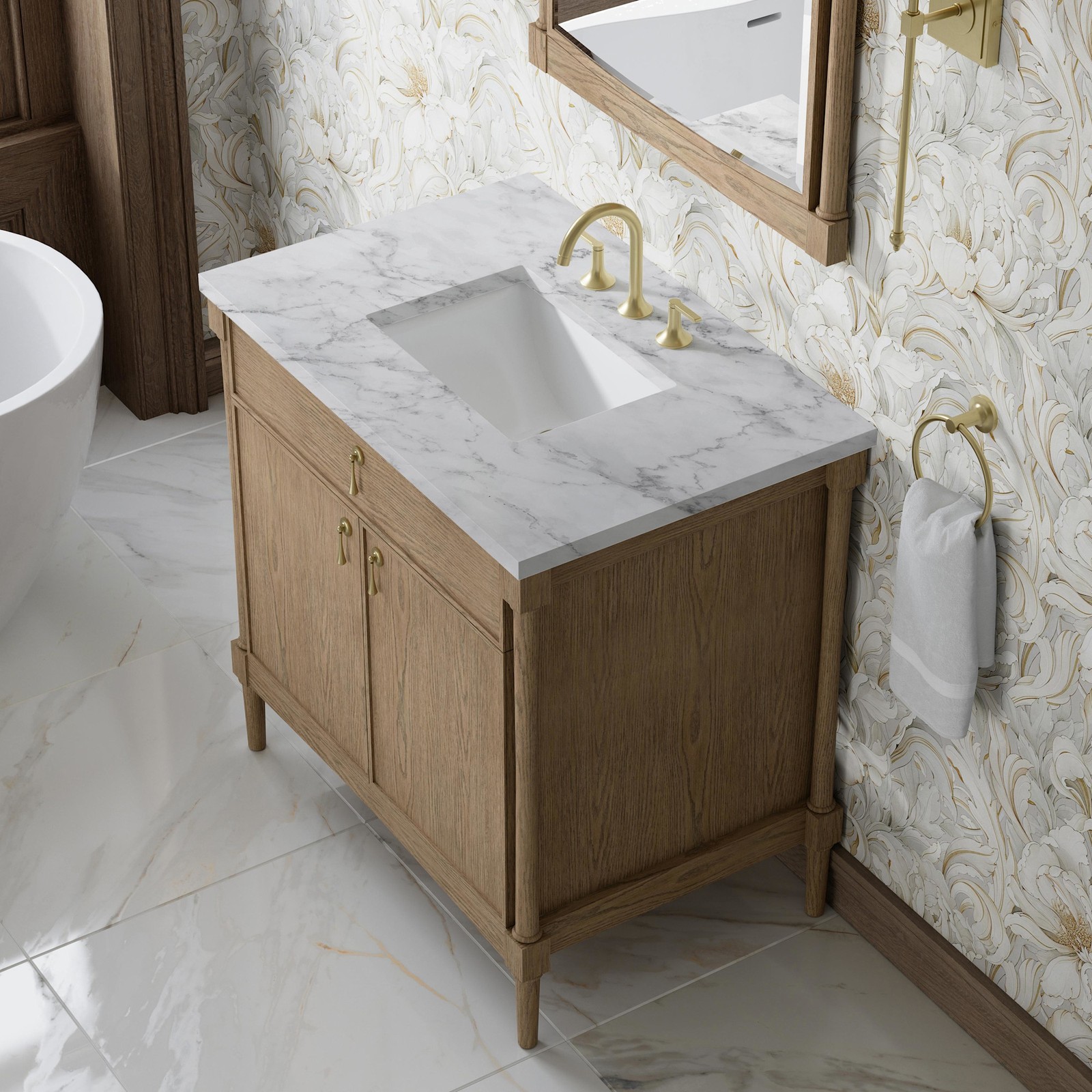 James Martin Vanities D680-V36-3CAR Kinnsden 36″ – Sable Oak
