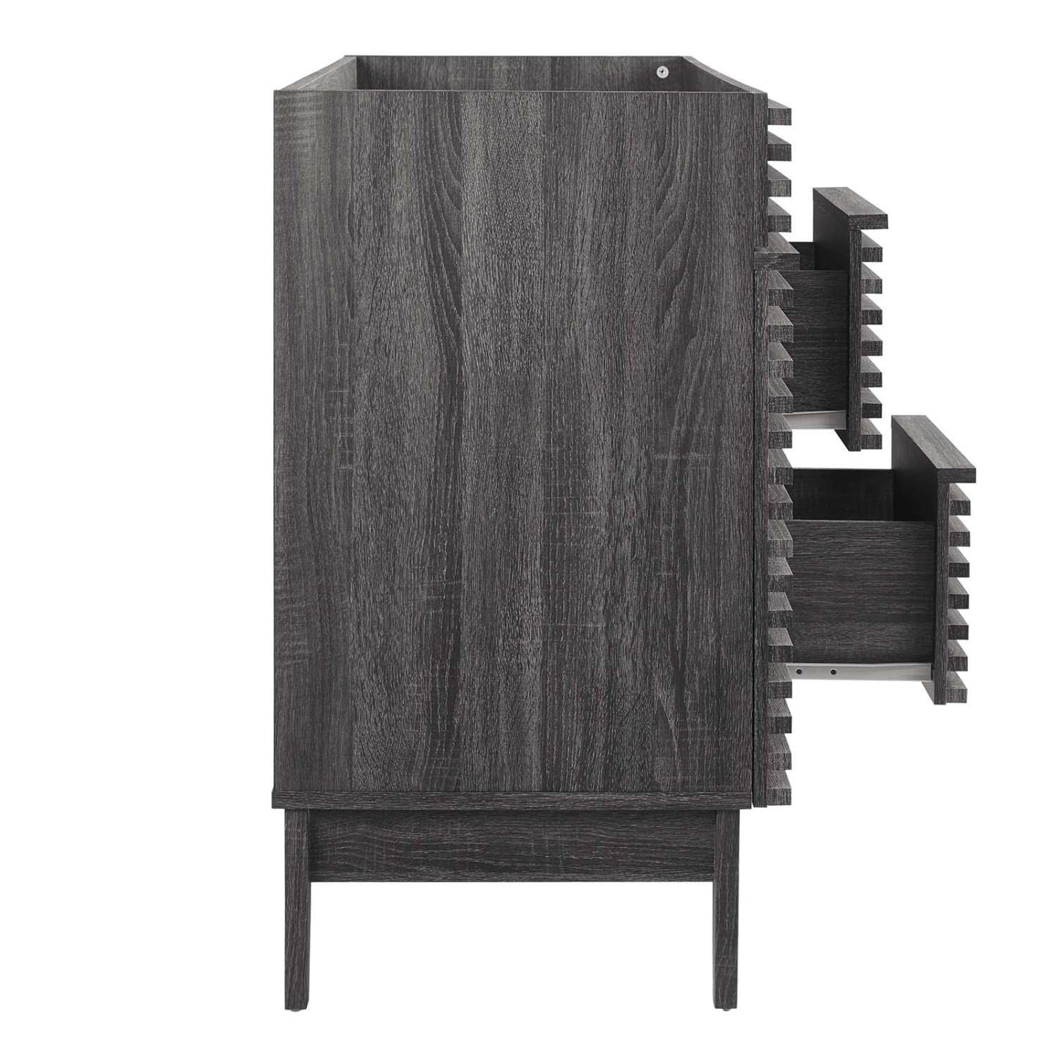 Pemberly Row 47″ MDF and Particleboard Bathroom Vanity Cabinet in Charcoal
