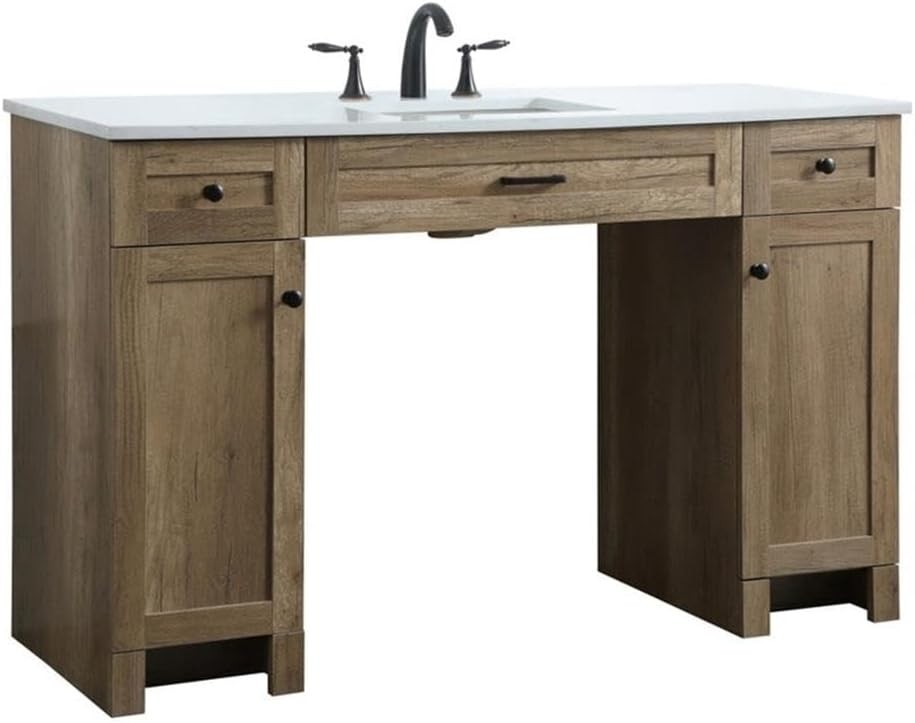 Elegant Kitchen and Bath 54 Inch ADA Compliant Bathroom Vanity In Natural Oak