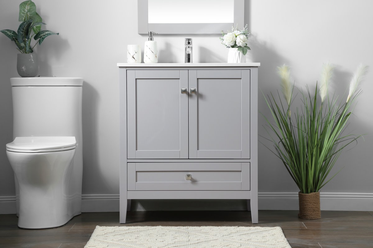 Elegant Lighting VF21130 Hamilton 30″ – White