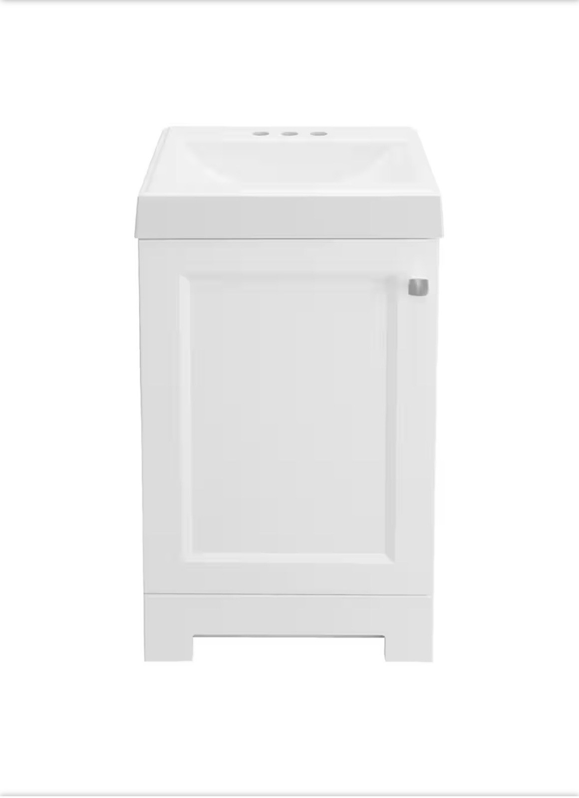 White Freestanding Bathroom Vanity with Integrated Sink, Single Door, 18.50×16.…