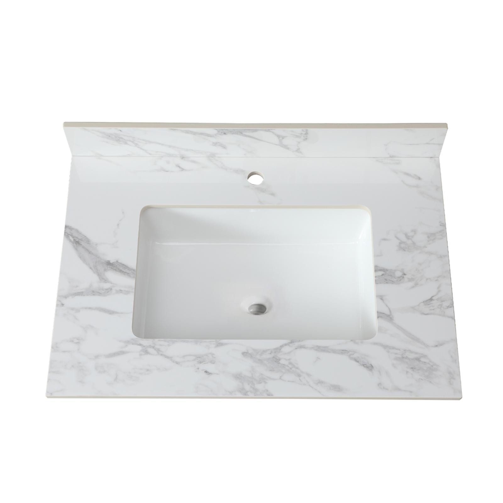 31″x22″Bathroom Vanity Top,sintered stone carra white Barthroom Vanity Sink