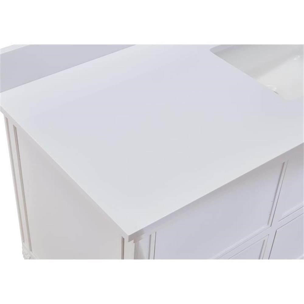 Pemberly Row 61 in.Composite Stone Vanity Top in Snowy White with White Basin