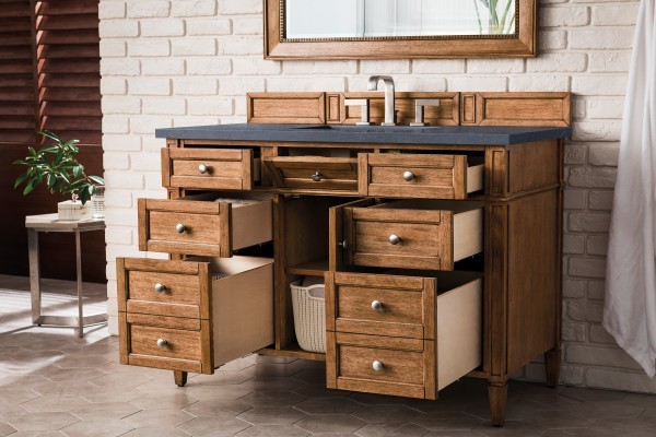 48″ James Martin Brittany 650-V48-SBR-3CSP Vanity Cabinet Charcoal Soapstone Top