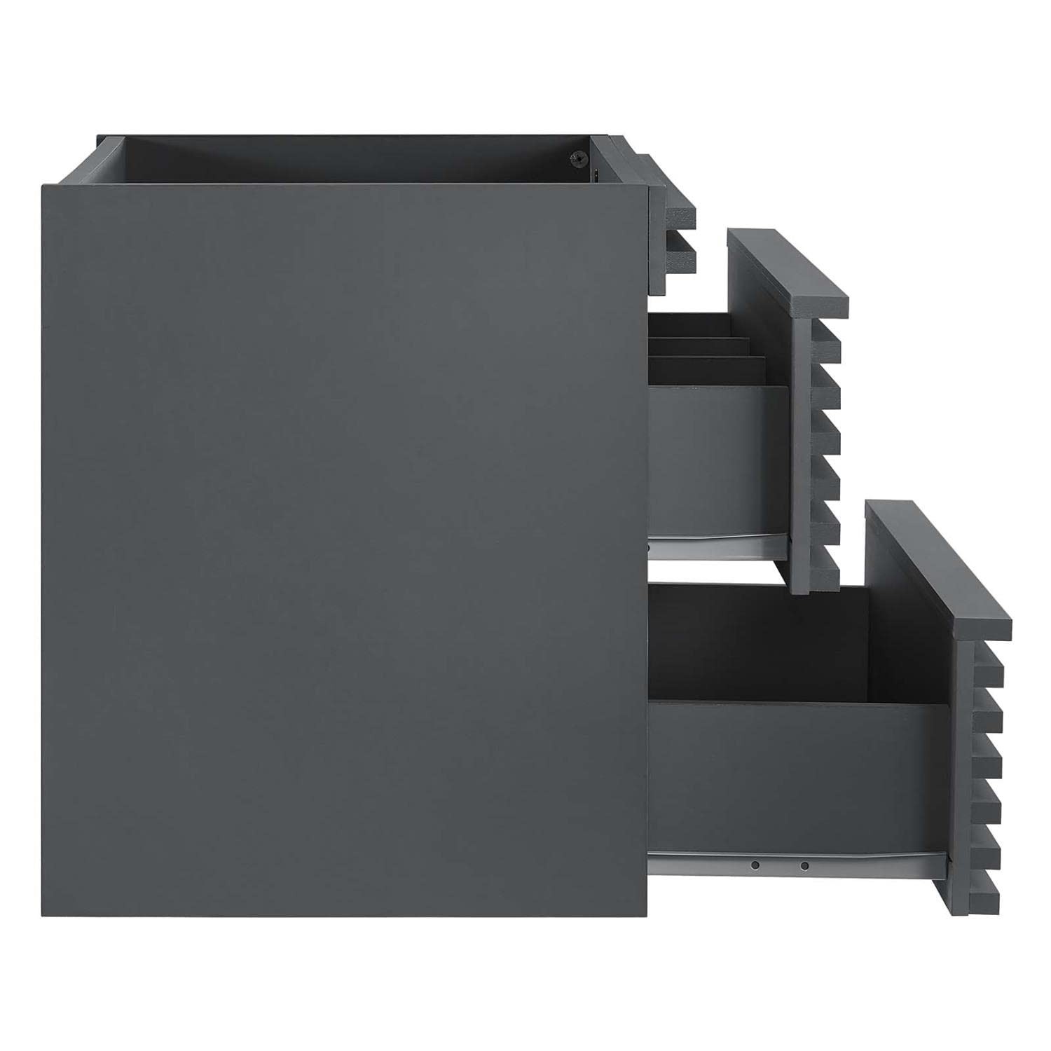 Modway Render 23.5″ MDF Wood Wall-Mount Bathroom Vanity Cabinet in Gray