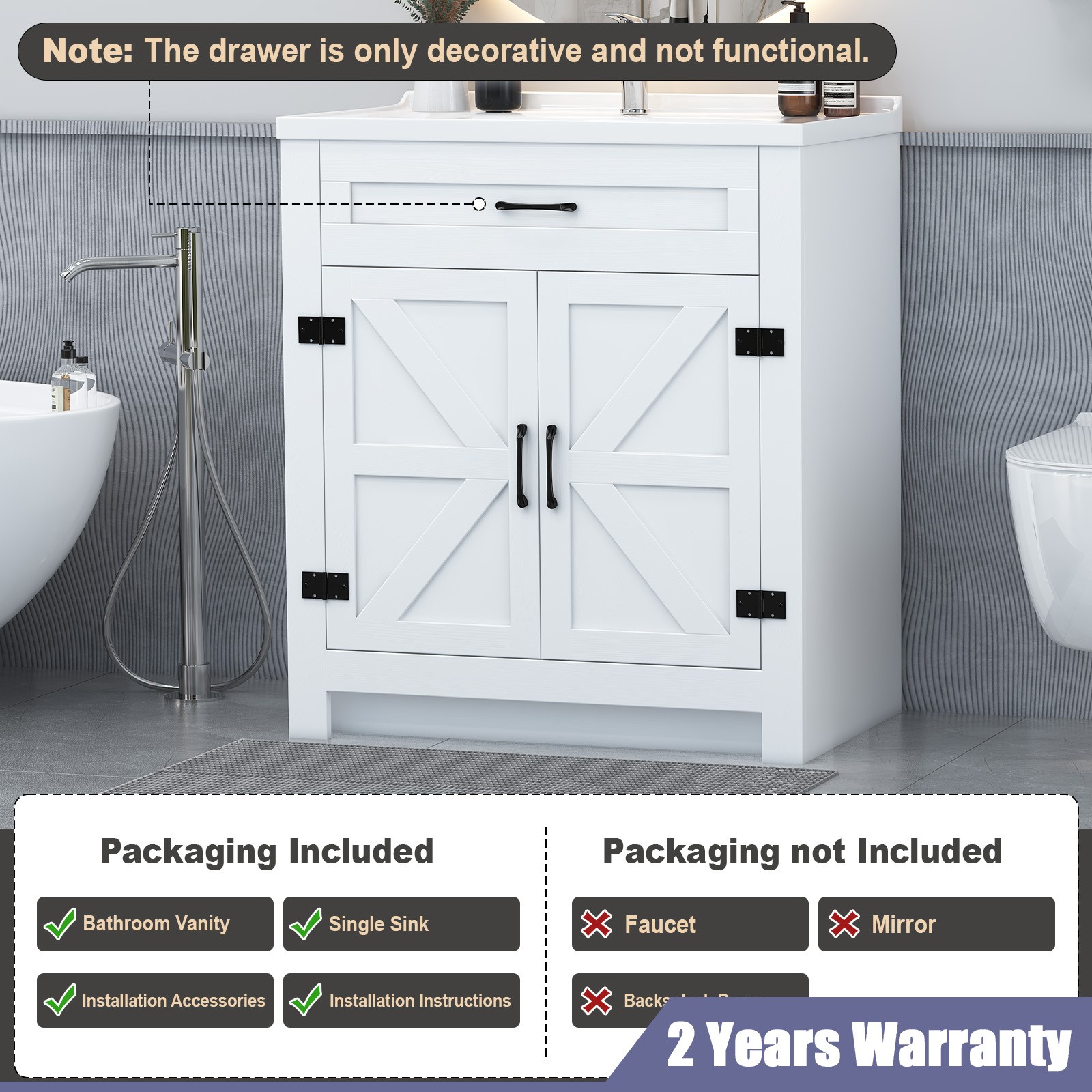 Modern Bathroom Sink Cabinet & Wash Basin Sink Cabinet with Door Waterproof