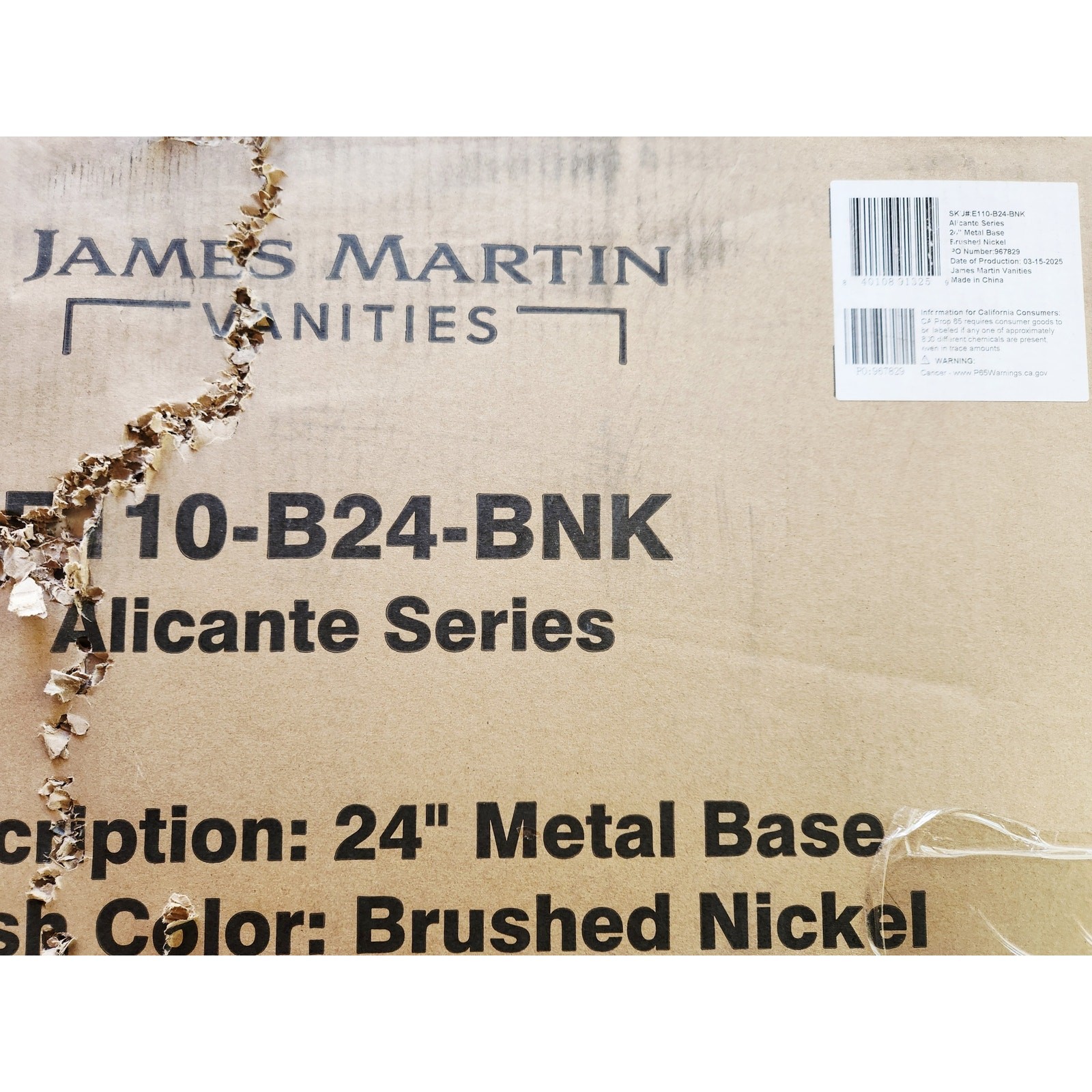 James Martin Vanities E110-B24-BNK Alicante’ 24″ Vanity Legs – Brushed Nickel